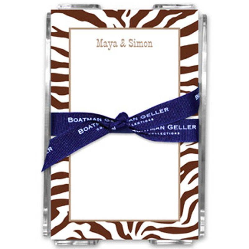 boatman geller zebra chocolate note sheets in acrylic