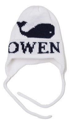 single whales hat with earflaps