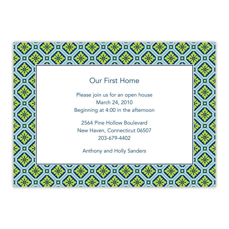 boatman geller geo pattern blue large flat notecard