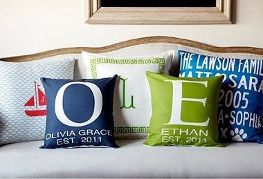 personalized baby initial pillow