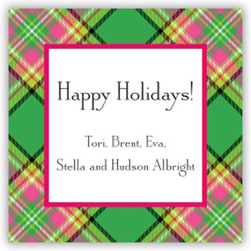 boatman geller preppy plaid sticker
