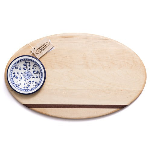 soundview millworks oval dip with ceramic bowl serving board