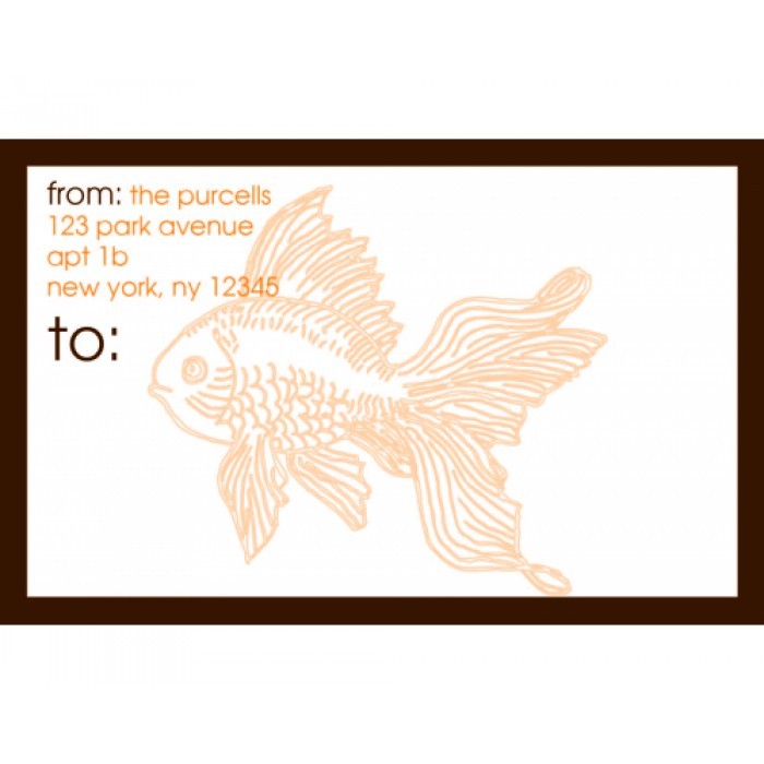 goldfish orange mailing stickers