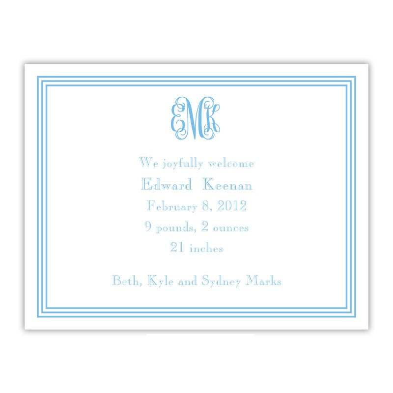 boatman geller grand border blue small flat notecard