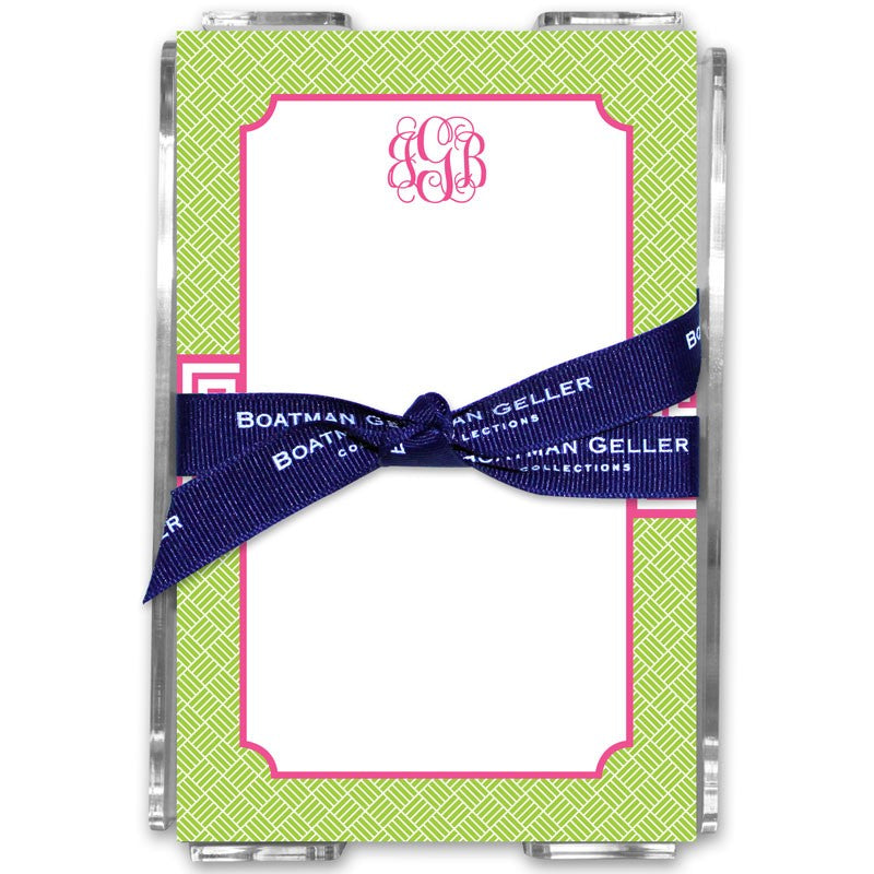 boatman geller greek key band pink acrylic note sheets