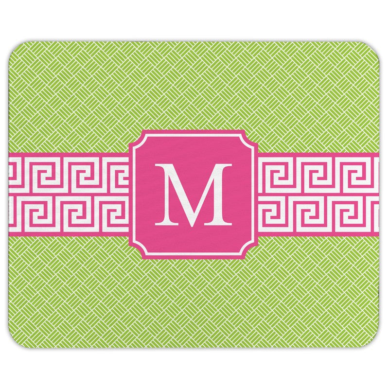 boatman geller greek key band pink mouse pad