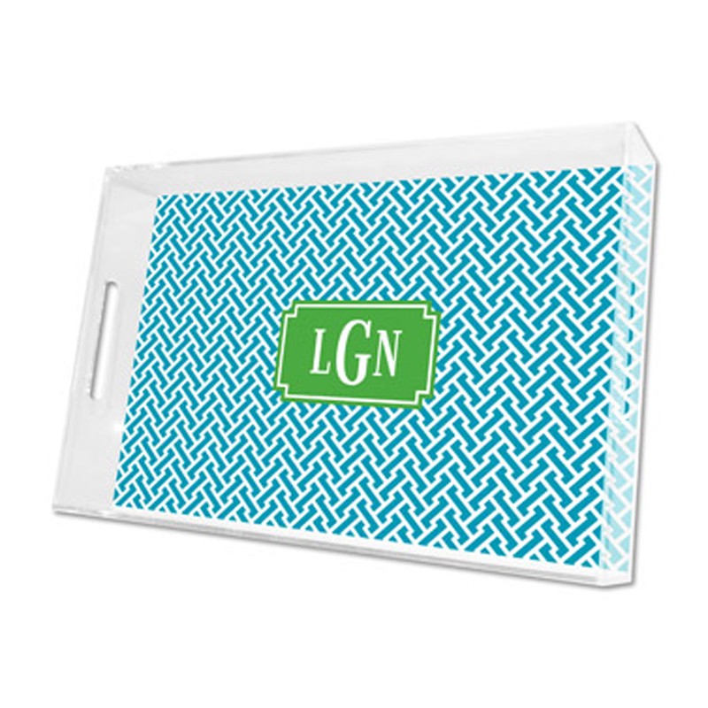 stella turquoise lucite tray - large