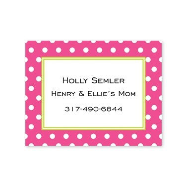 boatman geller dot dark pink calling card