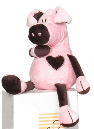 pink and chocolate pig by moncalin
