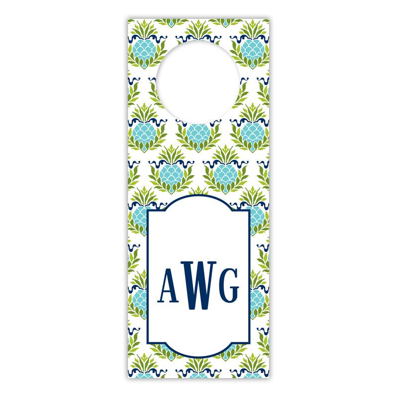 boatman geller pineapple repeat teal wine tags