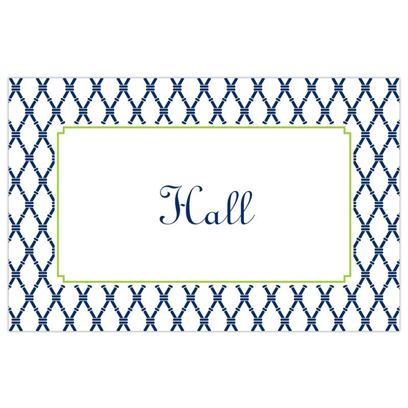 boatman geller bamboo navy & green placemat