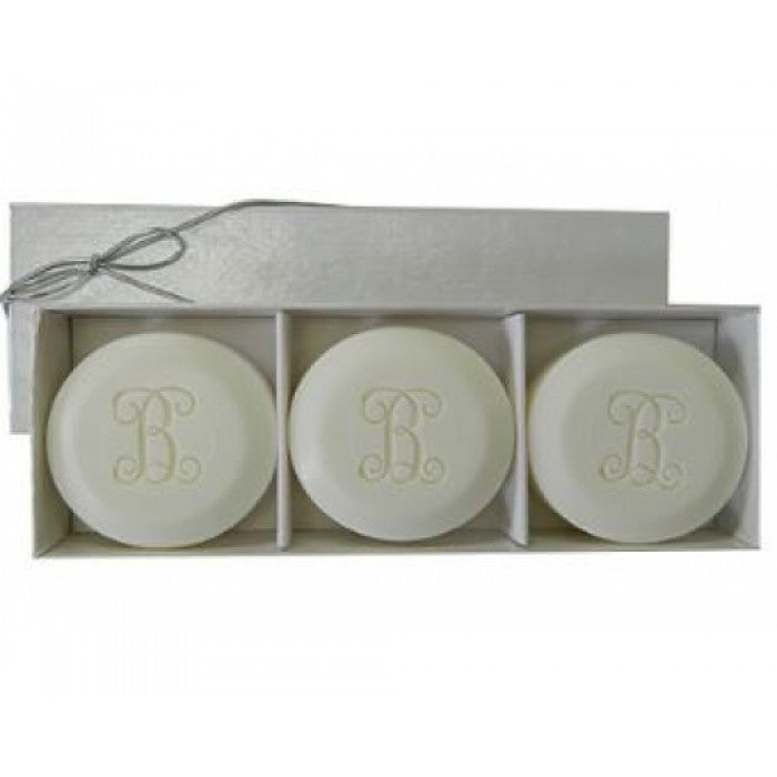 guest bar round soap set vine initial