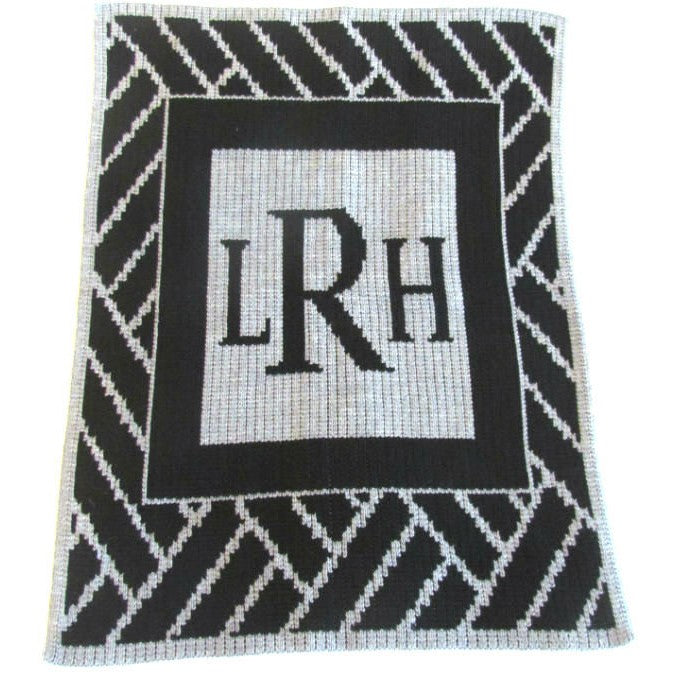 personalized modern monogram blanket