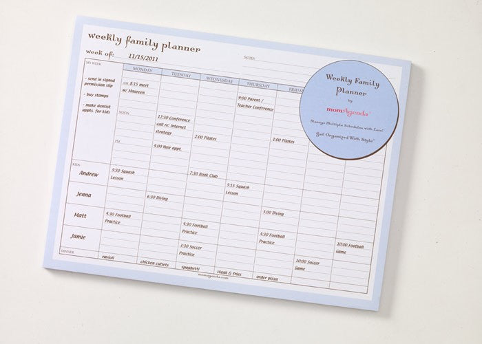 momagenda weekly family planner desk pad