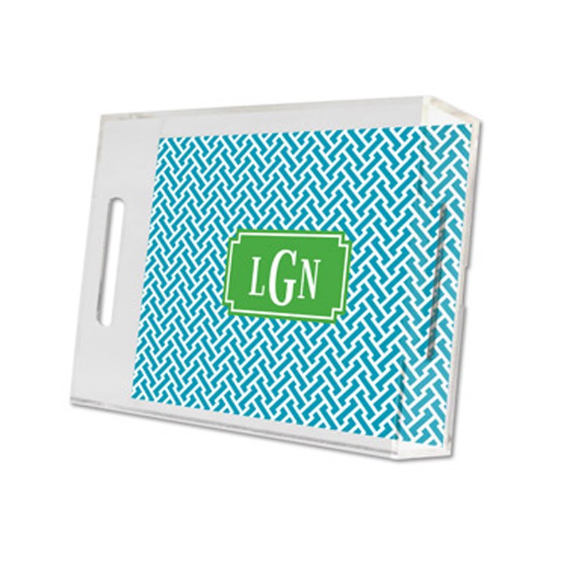 stella turquoise lucite tray - small