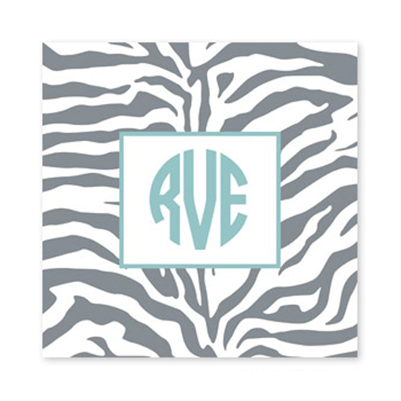 zebra gray square paper coaster set of 50