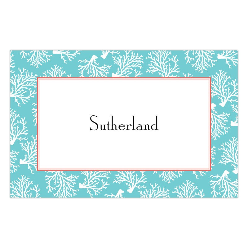 boatman geller coral repeat teal disposable placemats