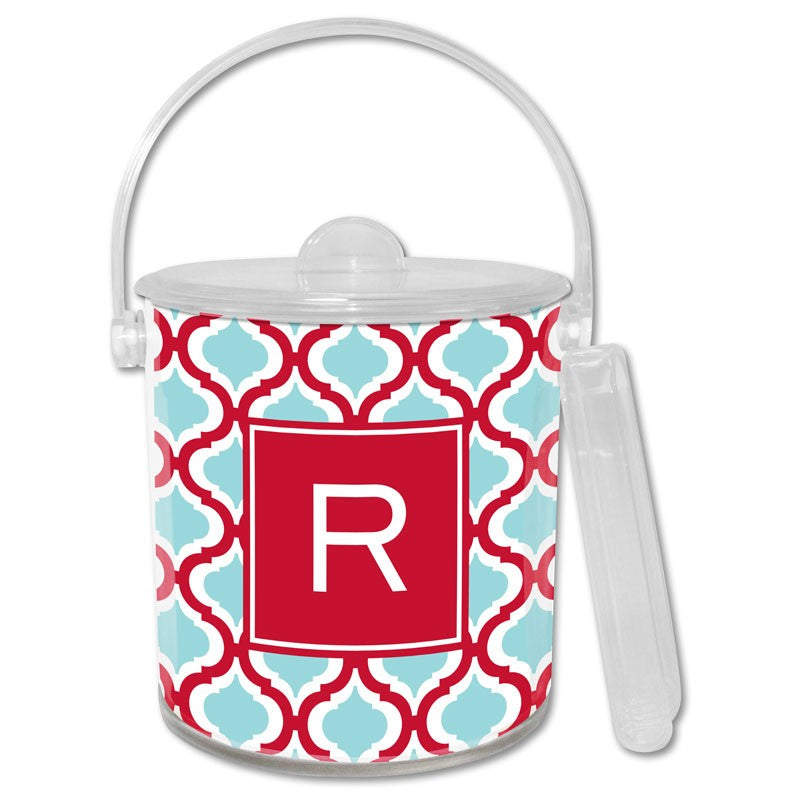 boatman geller kate red & teal ice bucket