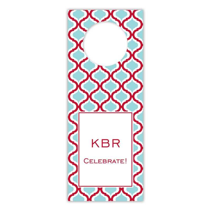 boatman geller kate red & teal wine tags