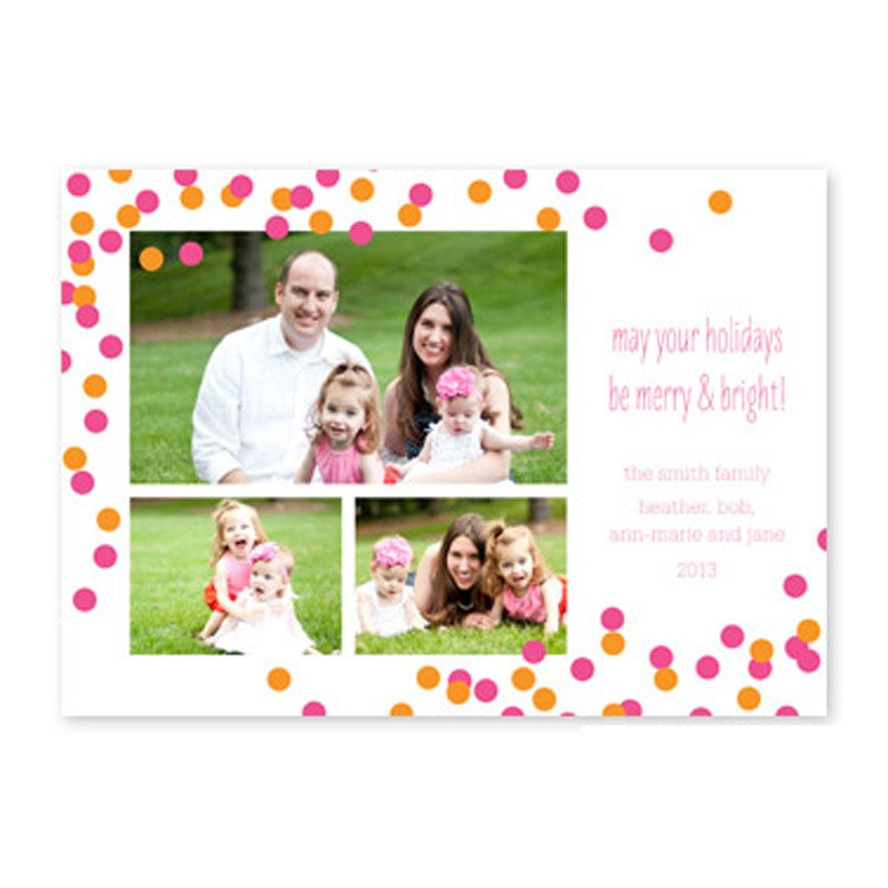 boatman geller confetti pink & orange photocard