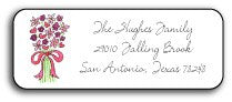personalized address labels  bouquet in pink