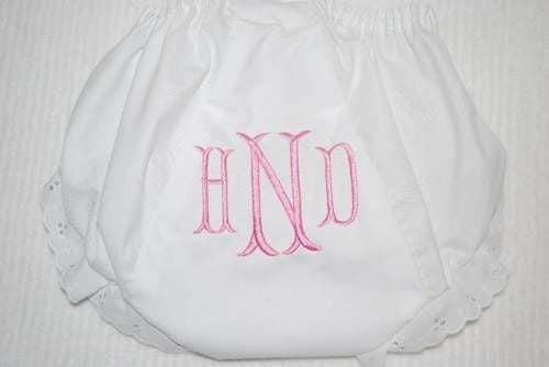 embroidered diaper cover - fishtale monogram