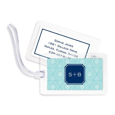 boatman geller bursts teal bag tag