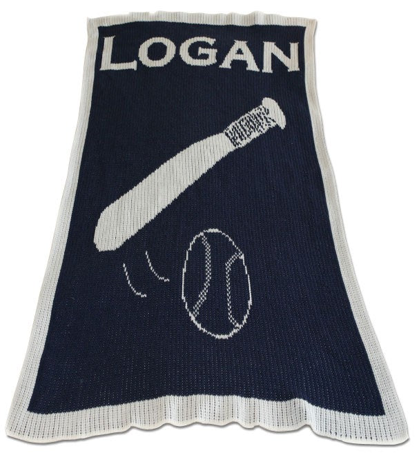 personalized baseball bat blanket