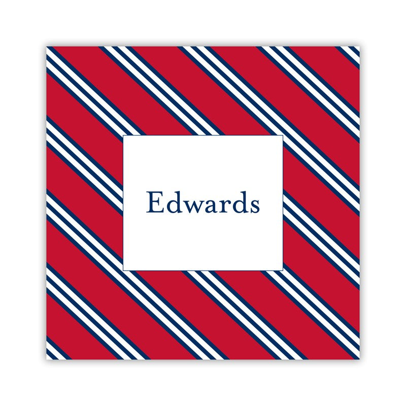repp tie red & navy square paper coaster set of 50