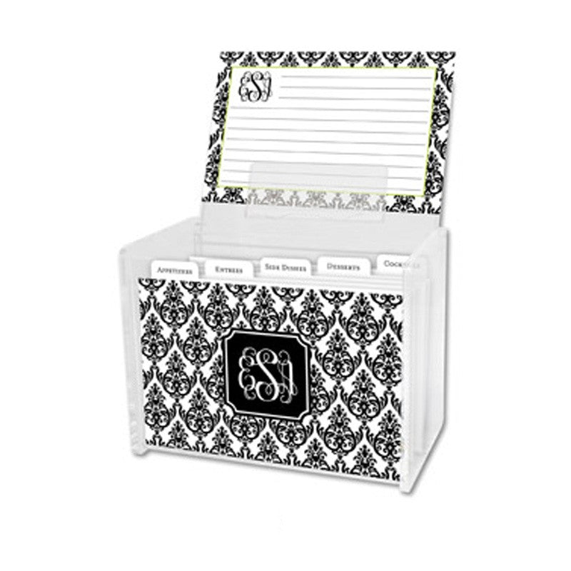 boatman geller zebra gray recipe box