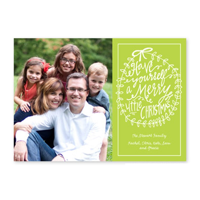 boatman geller merry little christmas lime photocard