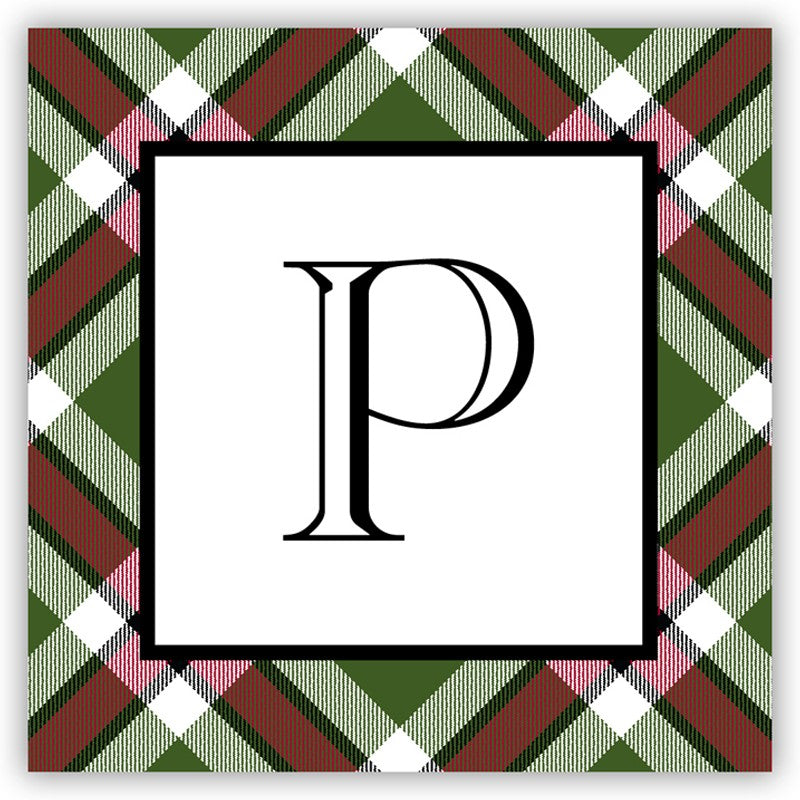 boatman geller ashley plaid moss square sticker