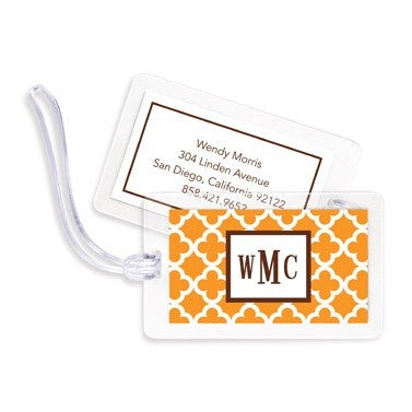 boatman geller bristol tile tangerine bag tag
