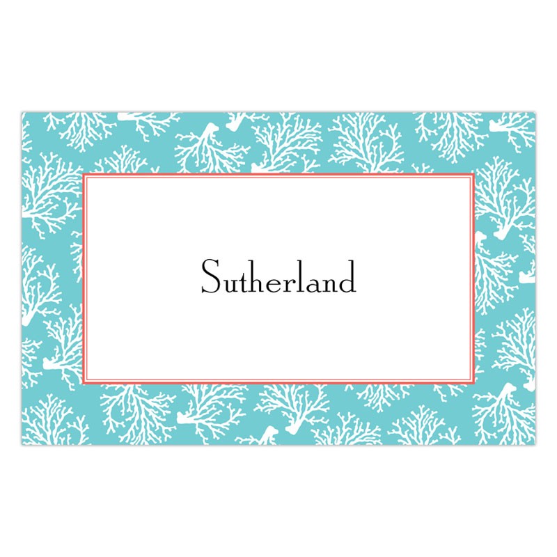 boatman geller coral repeat teal placemat