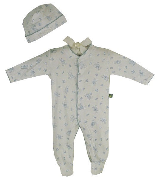 baby boy cotton footie romper set