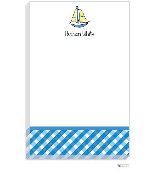 personalized - sailboat notepad
