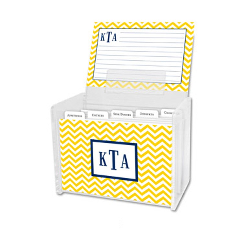 boatman geller chevron sunflower recipe box