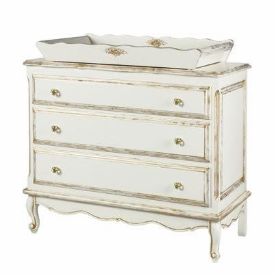 french wide chest with changing tray - versailles creme
