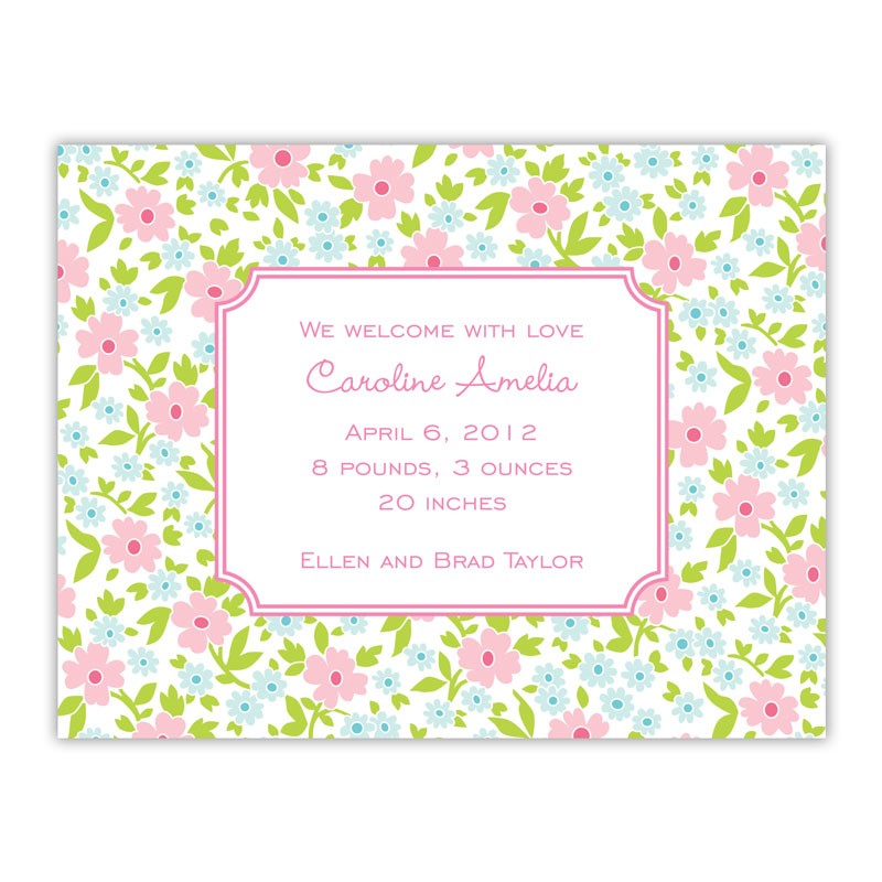 boatman geller emma floral pink small flat notecard