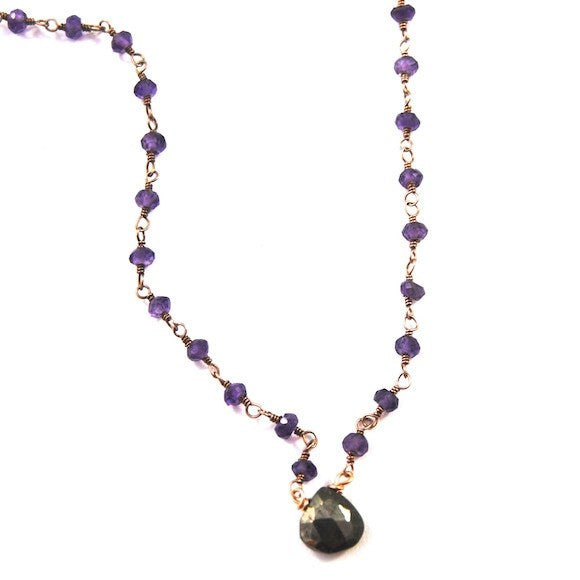 Amethyst & Pyrite Lina Choker Necklace
