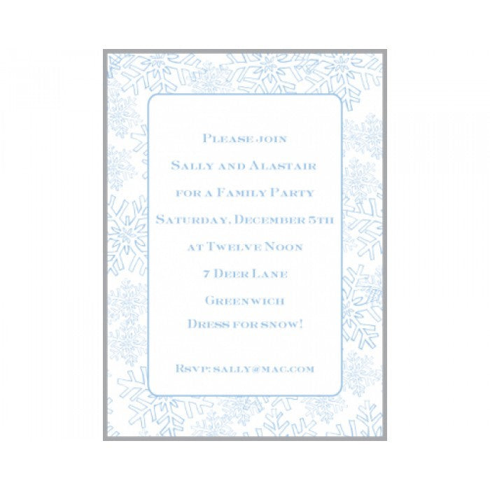 snow shower invitation cards