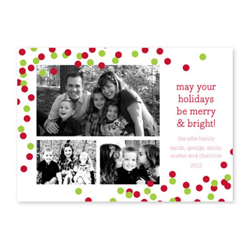 boatman geller confetti red & green photocard