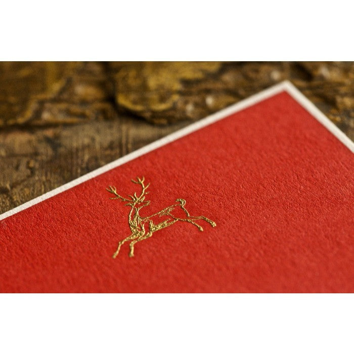 engraved holiday deer enclosures cards