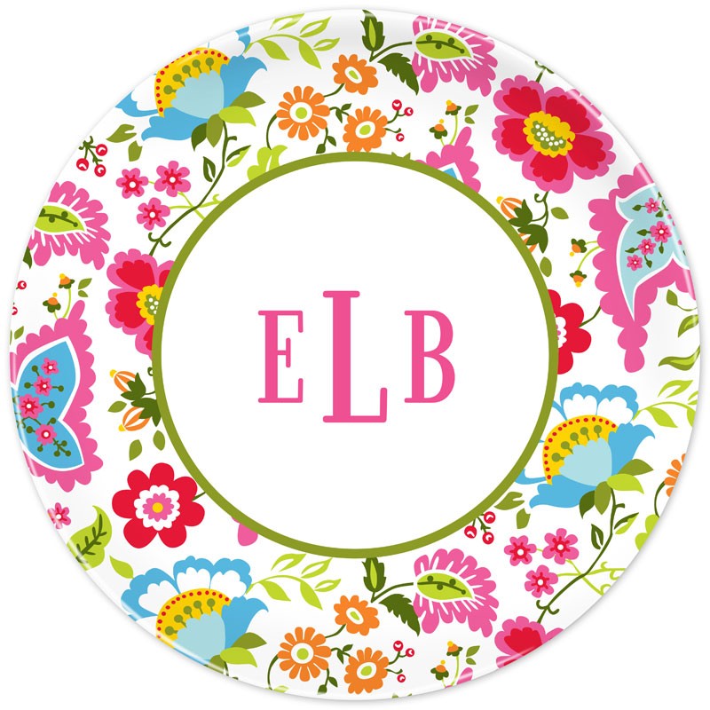 boatman geller bright floral plate