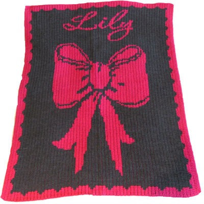 personalized baby girl bow blanket