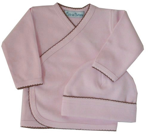 take me home 3 piece set in pink with brown trim