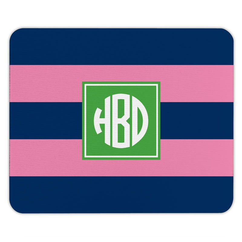 boatman geller rugby navy & pink mouse pad