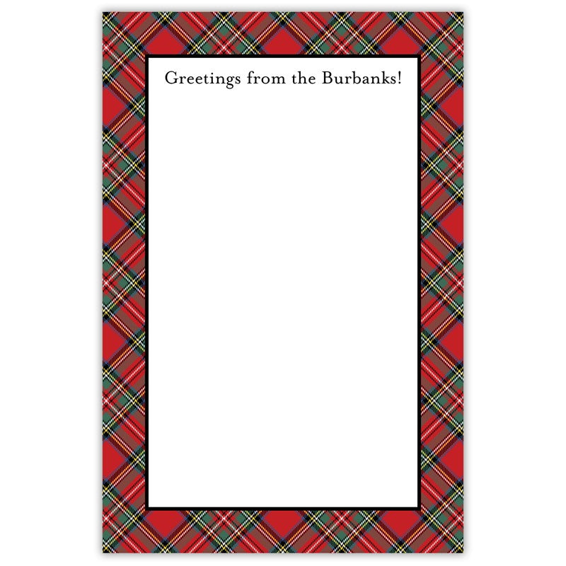 boatman geller plaid red notepad