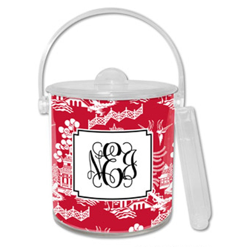boatman geller chinoiserie red ice bucket