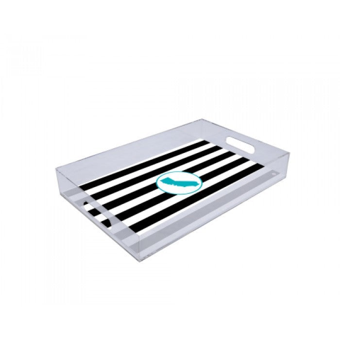 stripes california lucite tray